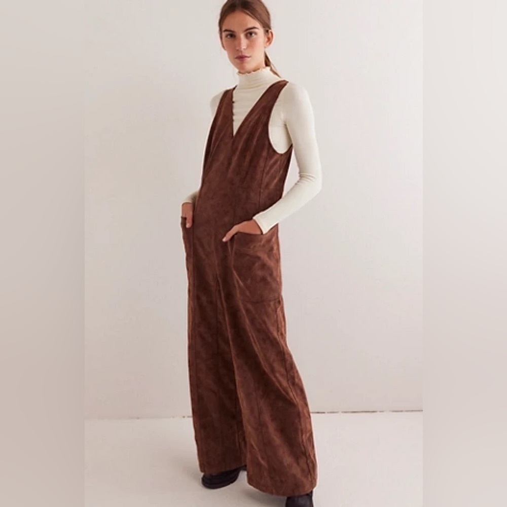 Free people Nico Faux Suede One-Piece